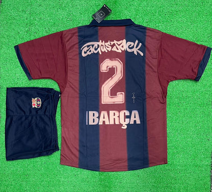 FC BARCELONA x TRAVIS RETRO FULL KIT (JERSEY AND SHORTS)